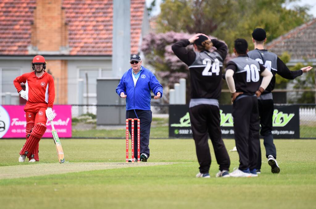 UNMOVED: The umpire turned down North Ballarat's huge appeal against Sam Miller early in his innings. Picture: Adam Trafford