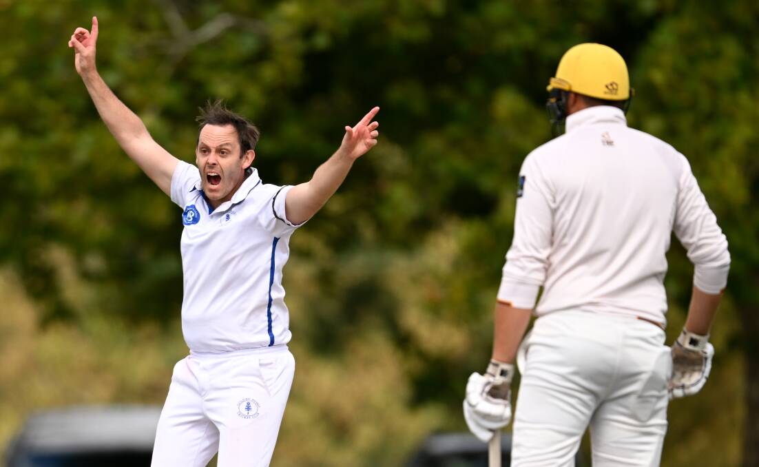 There were plenty of appeals from the Golden Point bowlers, including Daniel White who took two wickets, but the umpires finger mostly stayed down. Picture by Adam Trafford