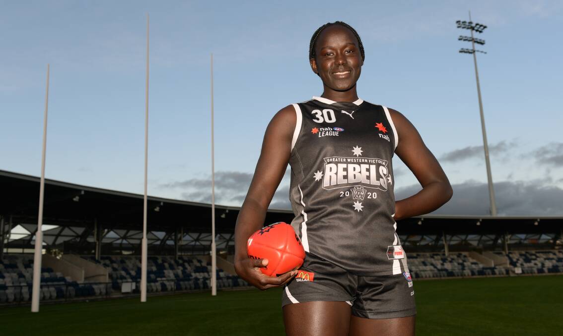 Nyakoat Dojiok or 'Nike' is one step away from realising a grand final dream. Picture: Kate Healy