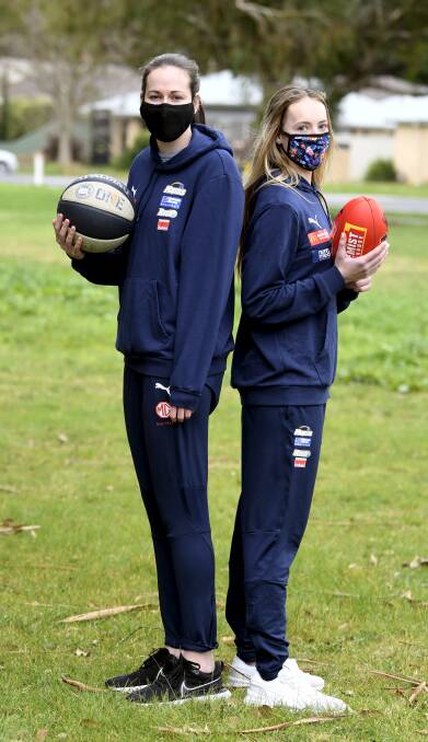 TEAMING UP: Housemates Alicia Froling and Jasminre Simmons have plenty to do in lockdown as they prepare for professional seasons in summer. Picture: Lachlan Bence
