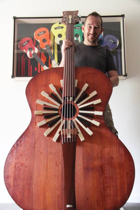 DOUBLE BASS: Mount Franklin's Nick Carpenter is preparing for his first exhibition of his musical instruments as art works. Picture: supplied