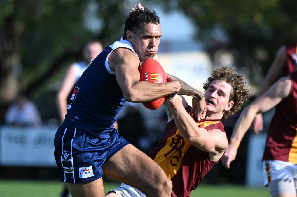 Melton South's Harley Bennell breaks clear against Redan on Saturday. Picture by Kate Healy