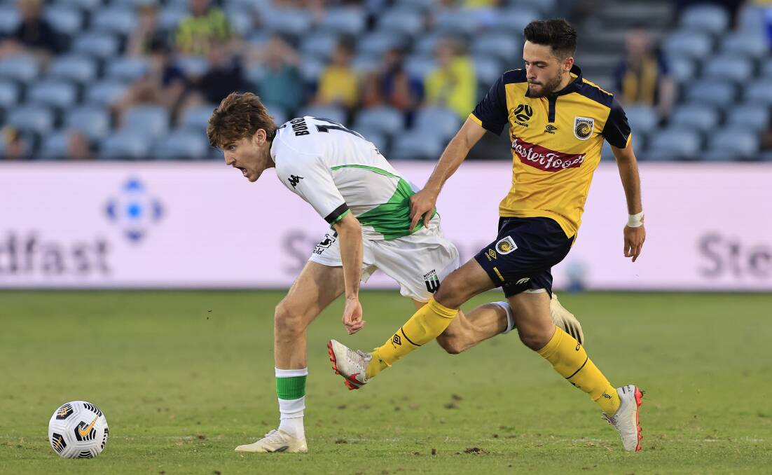Stefan Nigro playing for Gold Coast Coast Mariners against Western United last season. Picture: Getty Images