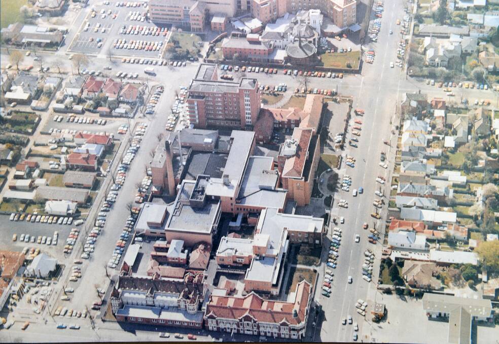 The Ballarat Base Hospital has grown substantially since this aerial shot was taken around 1984. Picture: Ballarat Base Hospital 1984