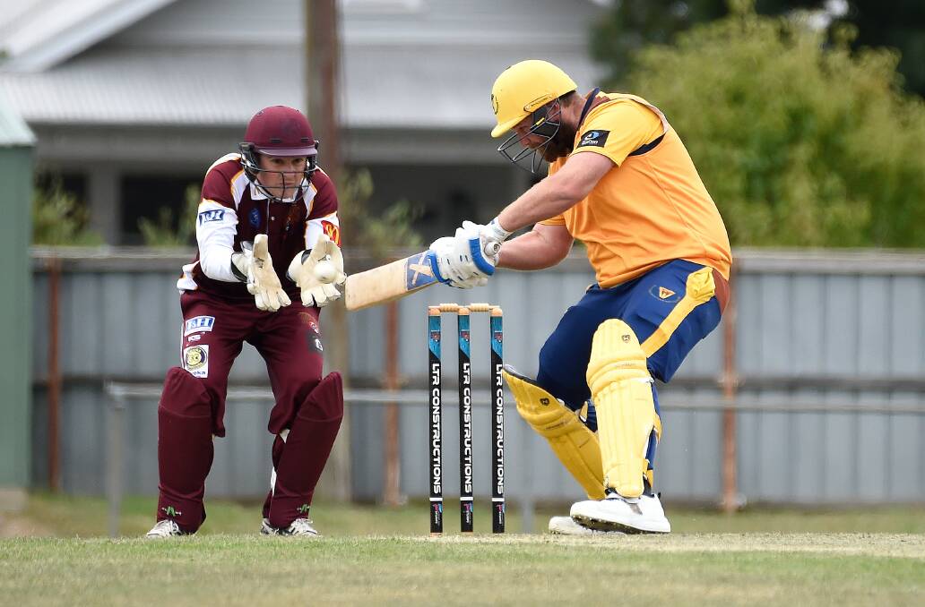 Joshua Brown of East Ballarat batting against North Ballarat. Picture: Adam Trafford