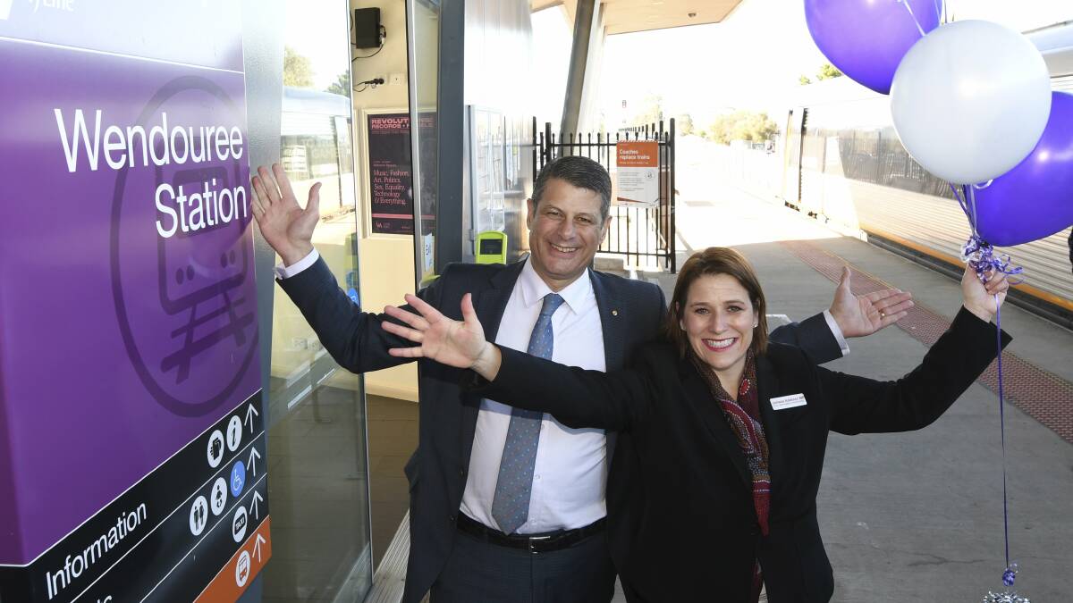 Former Premier Steve Bracks was at Wendouree Station which celebrated 10 years of operation this week. Picture Lachlan Bence 