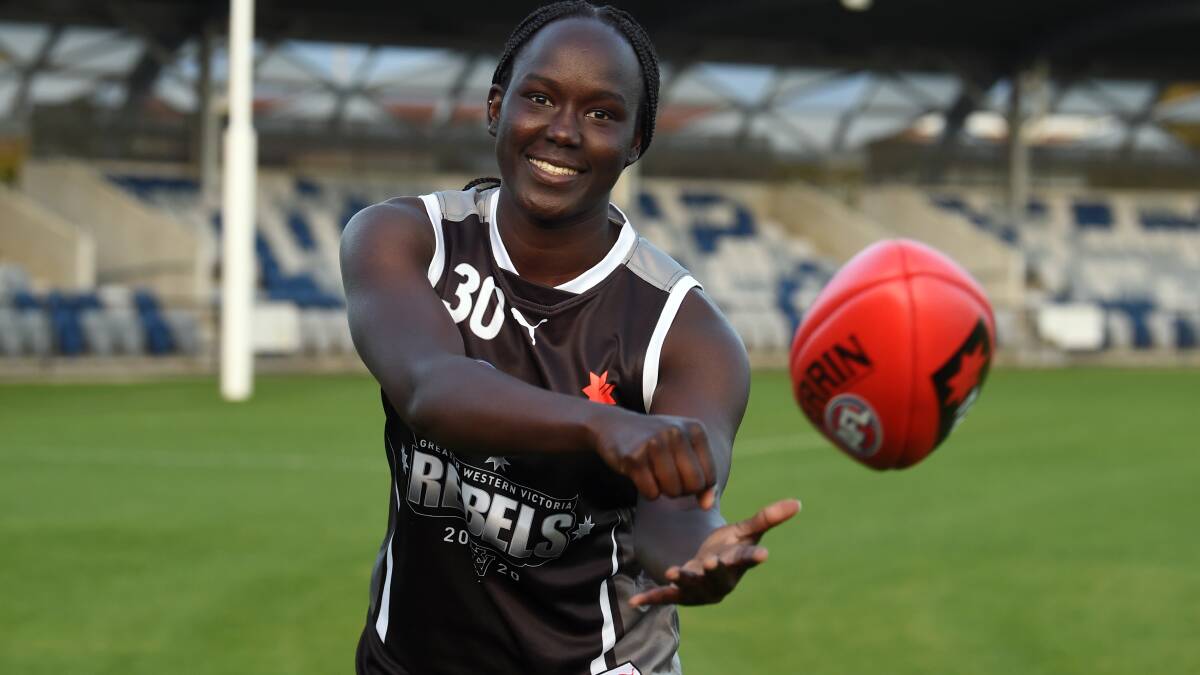 Nyakoat Dojiok was one of the stand out performers for the Rebels in 2021. Picture: Kate Healy