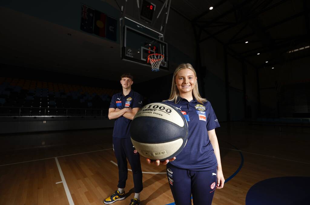 ALL FOR ONE: Ballarat Miners Zac Dunmore and Millie Cracknell at the announcement of the coming together of the two names. Picture: Luke Hemer