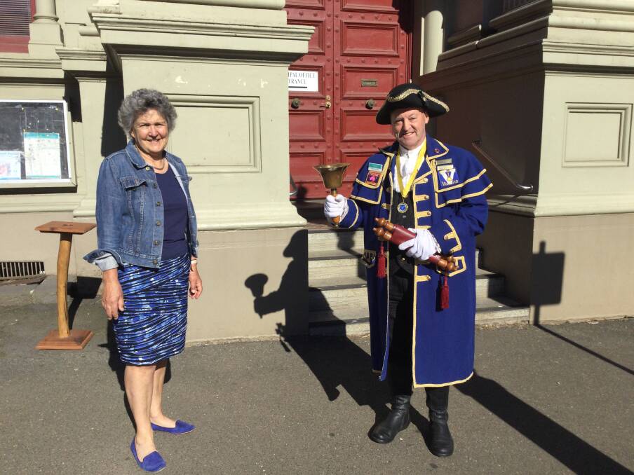 Mayor Cr Lesley Hewitt & Town Crier Philip Greenbank. Picture: supplied