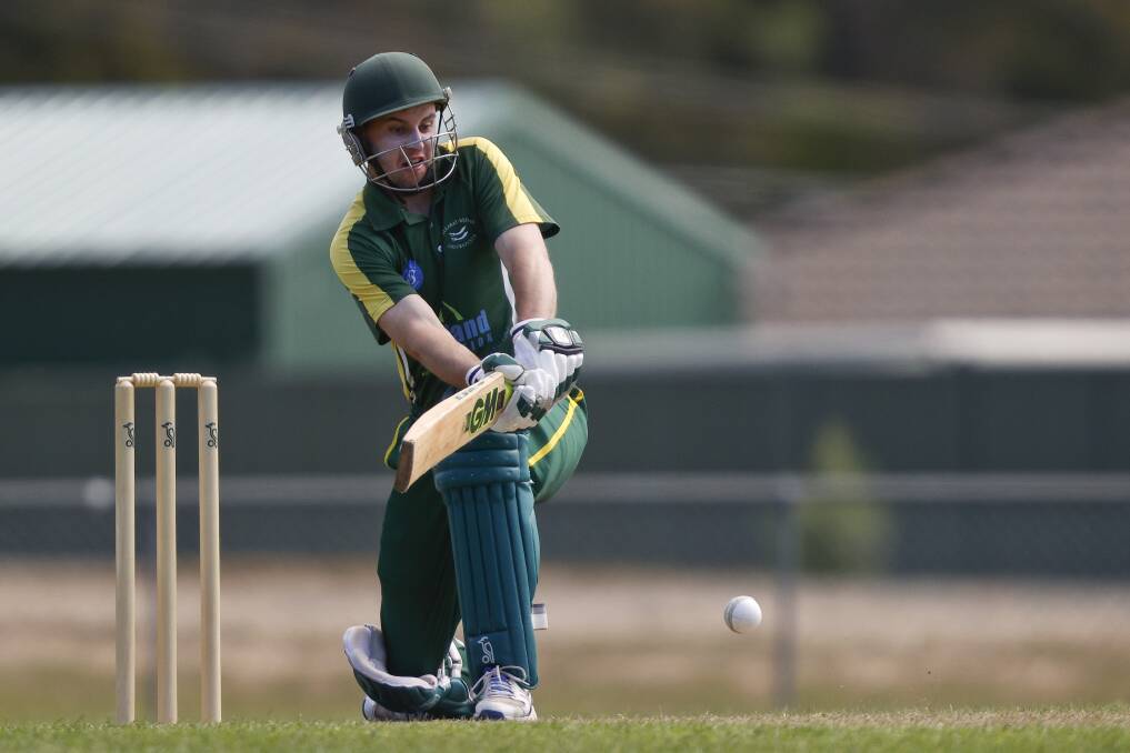 Jayden Hayes of Ballarat-Redan bats against Mount Clear. Picture: Luke Hemer