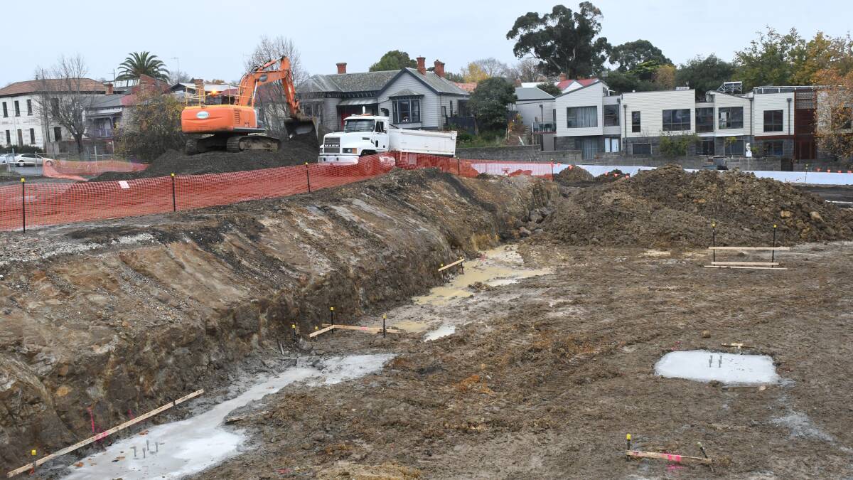 The works have started on the Ballarat Station Precinct multi-storey car park. Pictures: Kate Healy