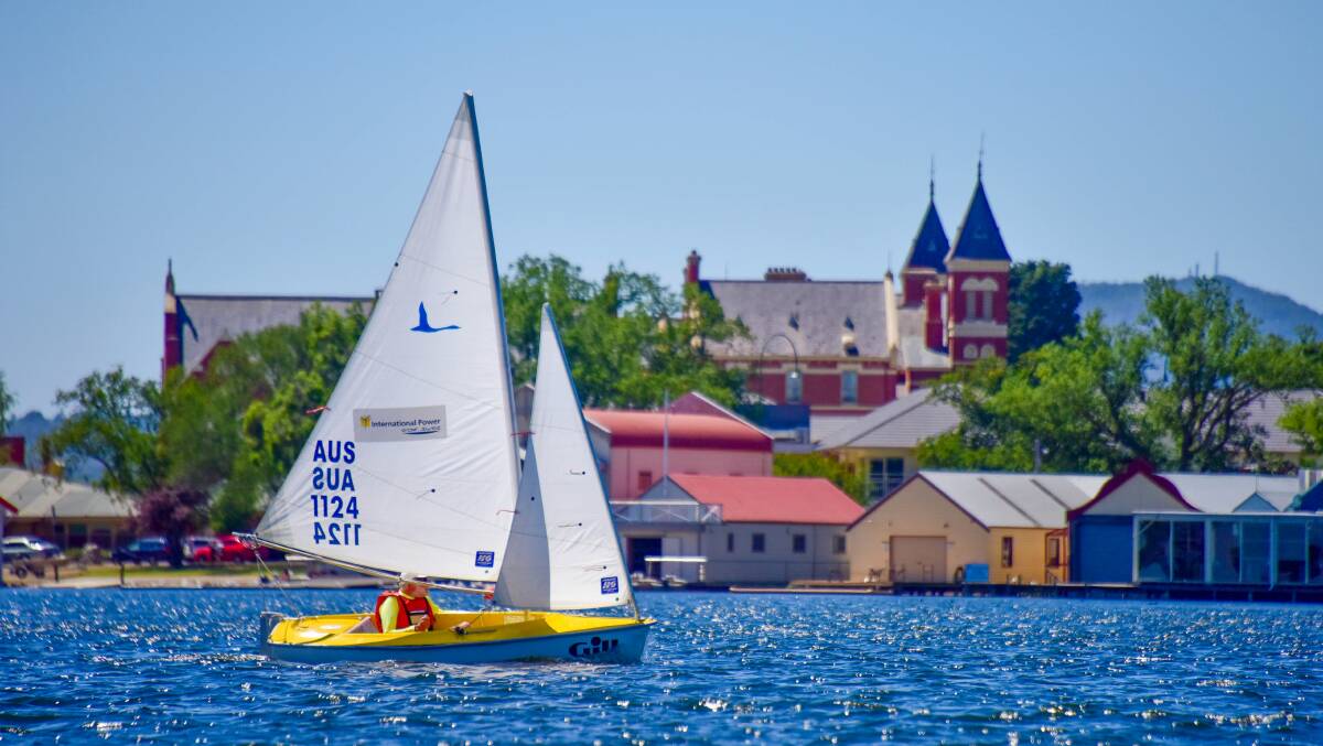 Blue sky and moderate winds have meant perfect conditions for sailing like this boat out on Lake Wendouree at the weekend. Picture: Brendan McCarthy