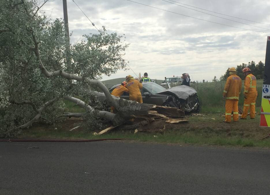 Emergency Crews are on the scene of a two car accident at Burrumbeet. Picture: Ben Hopkins