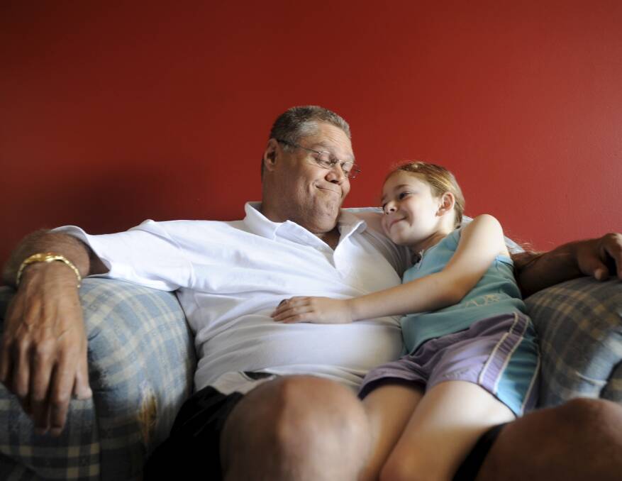 FAMILY MAN: Merv Atkinson relaxes at home with his niece Jess Neri in 2008.