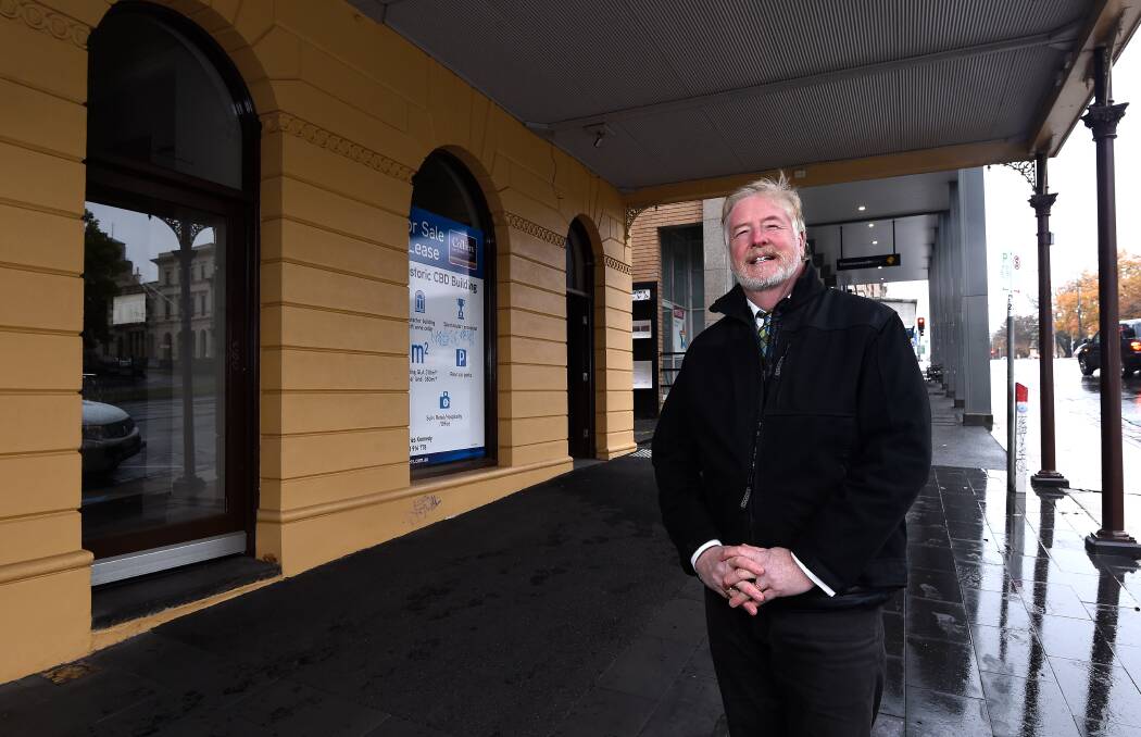 COULD BE YOURS: Colliers International's Charles Kennedy at The Unicorn which is one of a number of historic pubs and venues currently on sale in Ballarat's city centre. Picture: Adam Trafford
