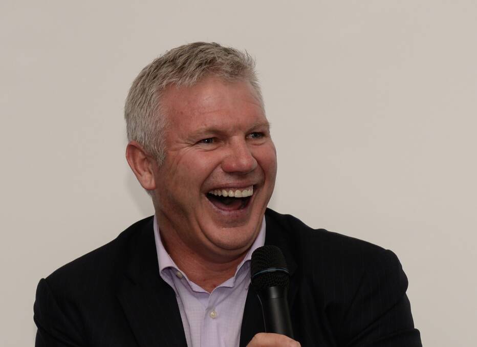 THAT SMILE: Danny Frawley in one of his trademark moments, with the smile that lit up his face and everyone else's in the room