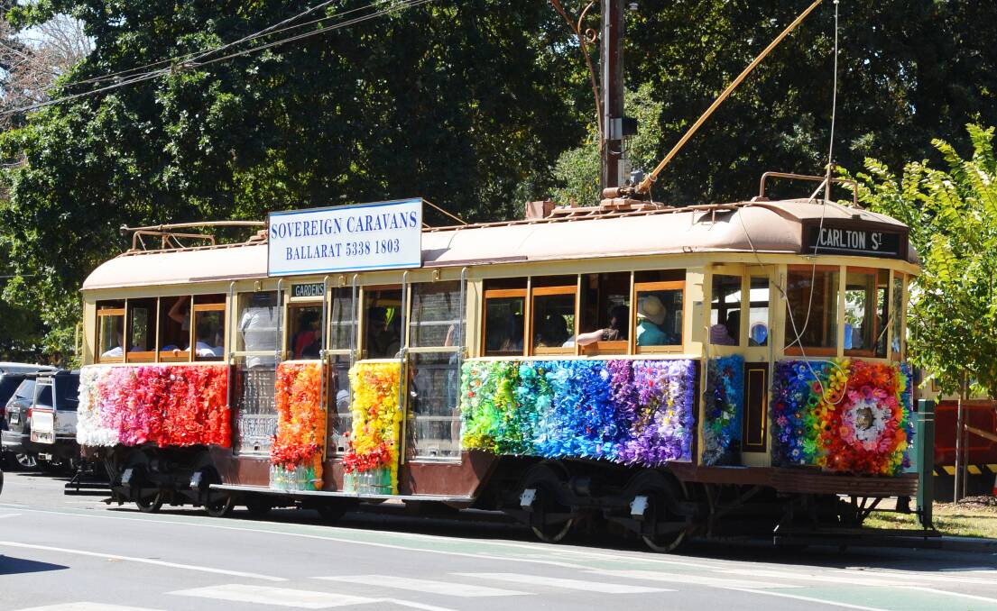 The floral tram which was damaged at last year's Begonia Festival