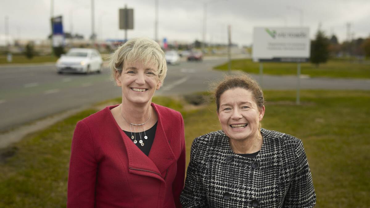 VicRoads deputy chief executive Robyn Seymour and TAC Road Safety Director Samantha Cockfield. Picture: Luka Kauzlaric