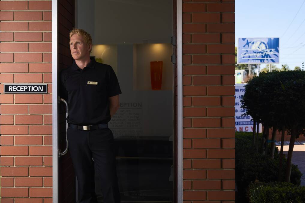 Tim Canny from Sovereign Park Motor Inn says Airbnb is making it tough for motels to find business even at the busiest time. Picture: Luka Kauzlaric