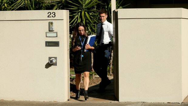 Police leave the Ristevski family home on Tuesday.  Picture: PAT SCALA