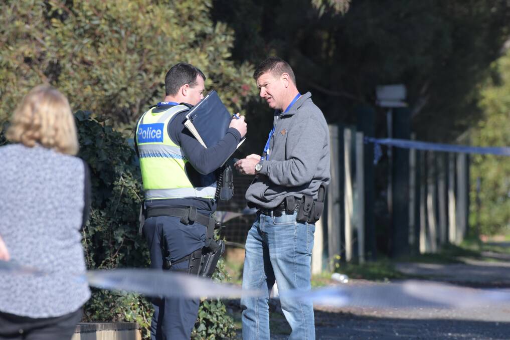 Police investigating the death of John Bourke in Maryborough on July 15, 2018. Picture: NONI HYETT