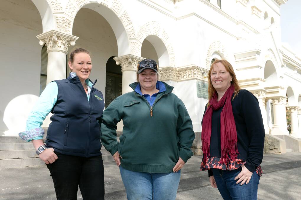 CONNECTION: Clunes women Beth Campbell, Jenny Crawford and Lana de Kort will be attending the dinner. Photo: Kate Healy
