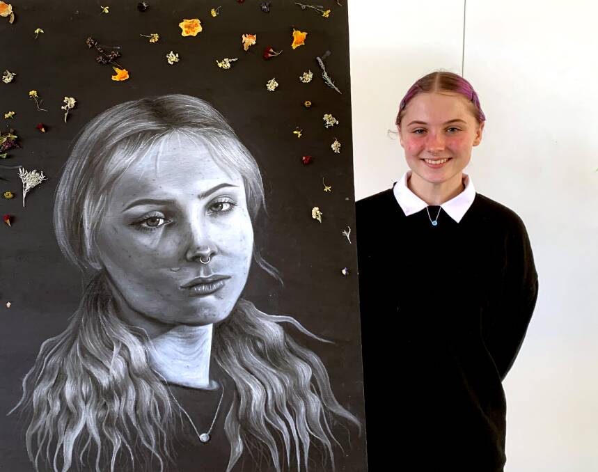 PROUD: Daylesford College student Lily will showcase her work in a virtual exhibition next week. Photo: Supplied 