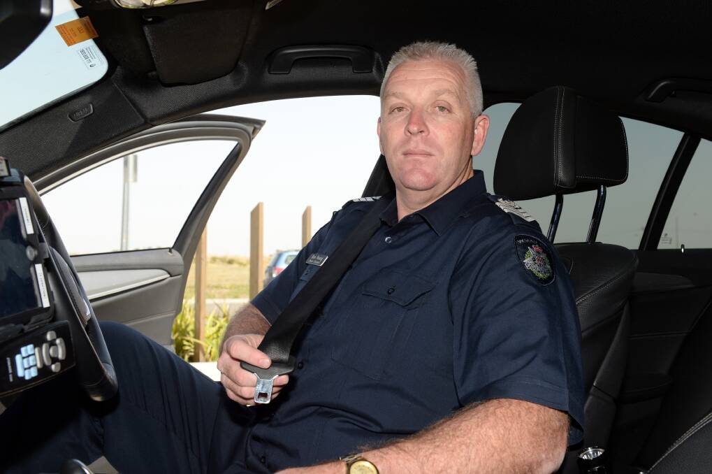 BUCKLE UP: Western Region Senior Sergeant Ben Young. Photos: Kate Healy