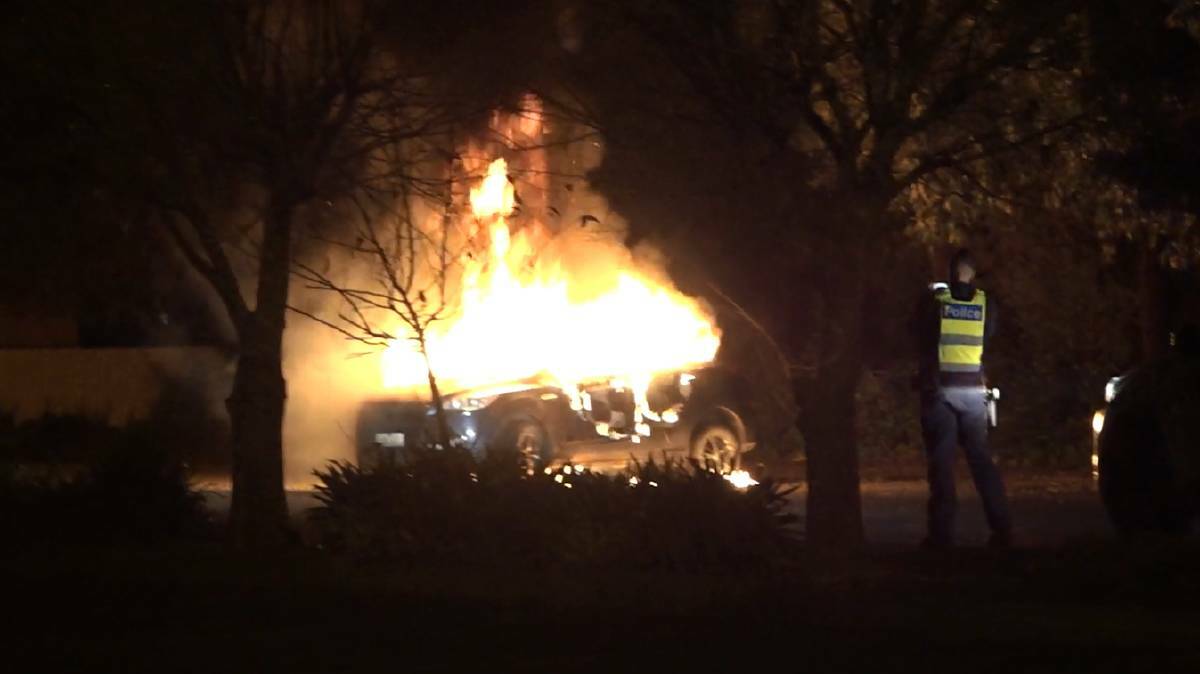 A car fire on Monday night.