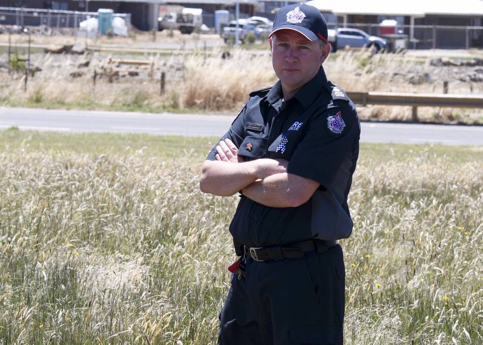 Fire Rescue Victoria's Senior Station Officer at Station 67, Cory Woodyatt. Photo: Lachlan Bence