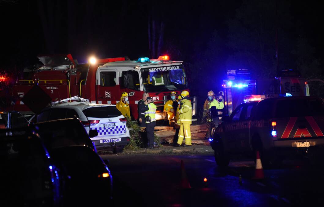 Emergency services responding to the crash on Wednesday night