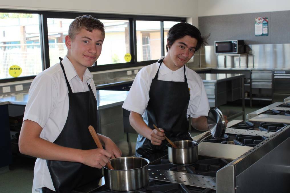 ENGAGED: Year 11 students Adam Cassar and Josh Barry say the program has benefited them enormously and helped them to land their first jobs. Photo: Hayley Elg