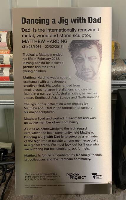 The plaque, created by sculptor Ian Neyland who was working with Harding at the time of his death, will be installed at the site in coming days. The inset portrait was painted by the late David Bryant.