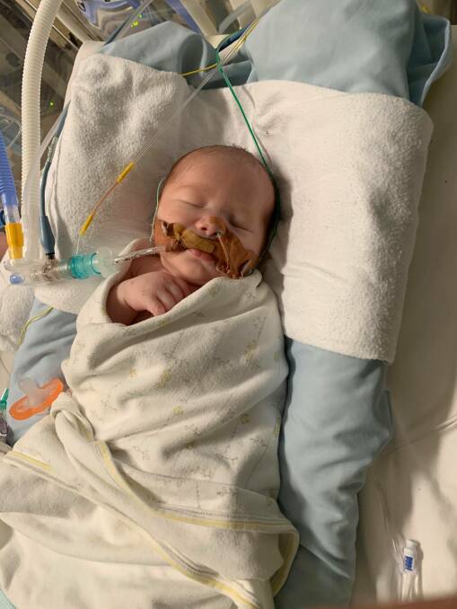 Baby Cooper in hospital. Photo: Supplied