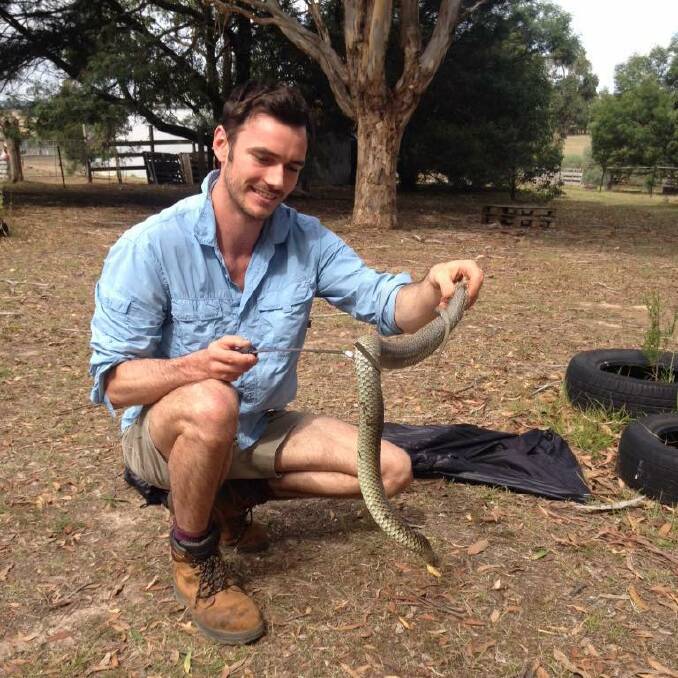 SNAKE SEASON: Ballarat snake catcher Jesse Farquhar.