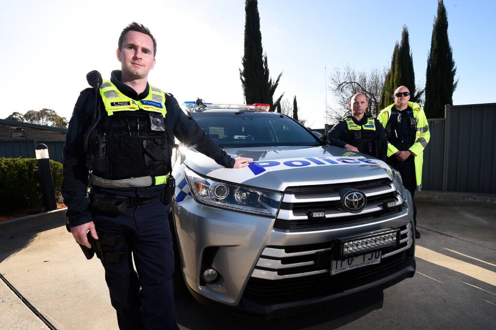 Members of Daylesford Police during an operation last year. Then Acting Sergeant Ryan Newman, Acting Sergeant Brett Eden and First Constanle Sam Barber.