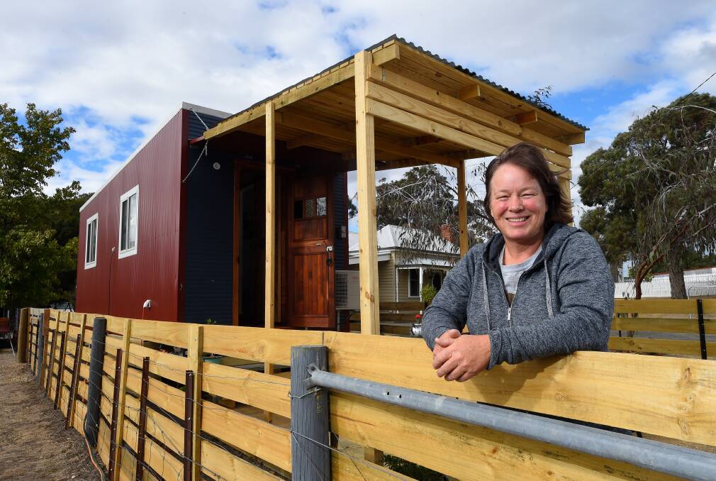 HOMELY: Creswick resident Jane Varney has an impressive tiny home on her property. Photo: Adam Trafford