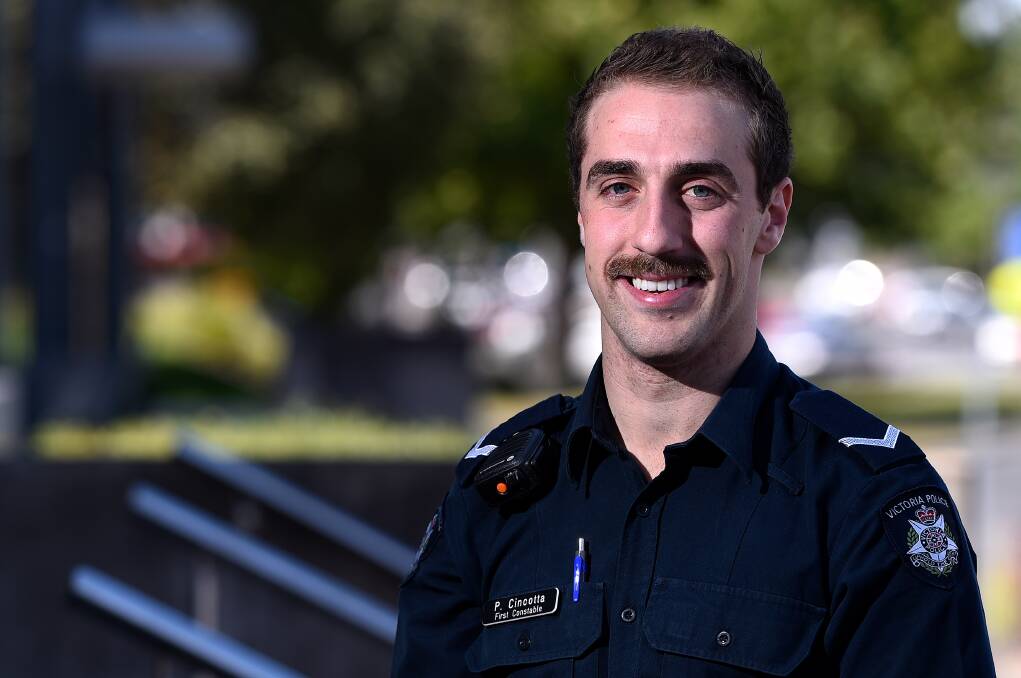 DUTY: First Constable Pat Cincotta worked on the New South Wales border in early January. Photo: Adam Trafford