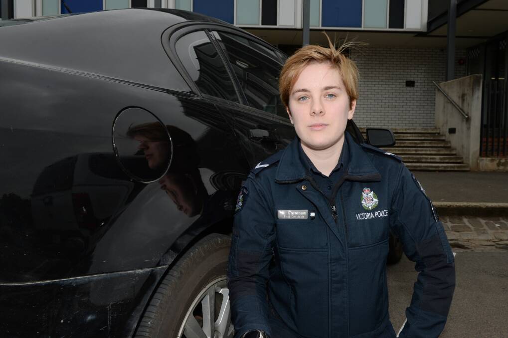 First Constable Emma Grantham is Ballarat's Petrol Theft Coordinator. Photo: Kate Healy