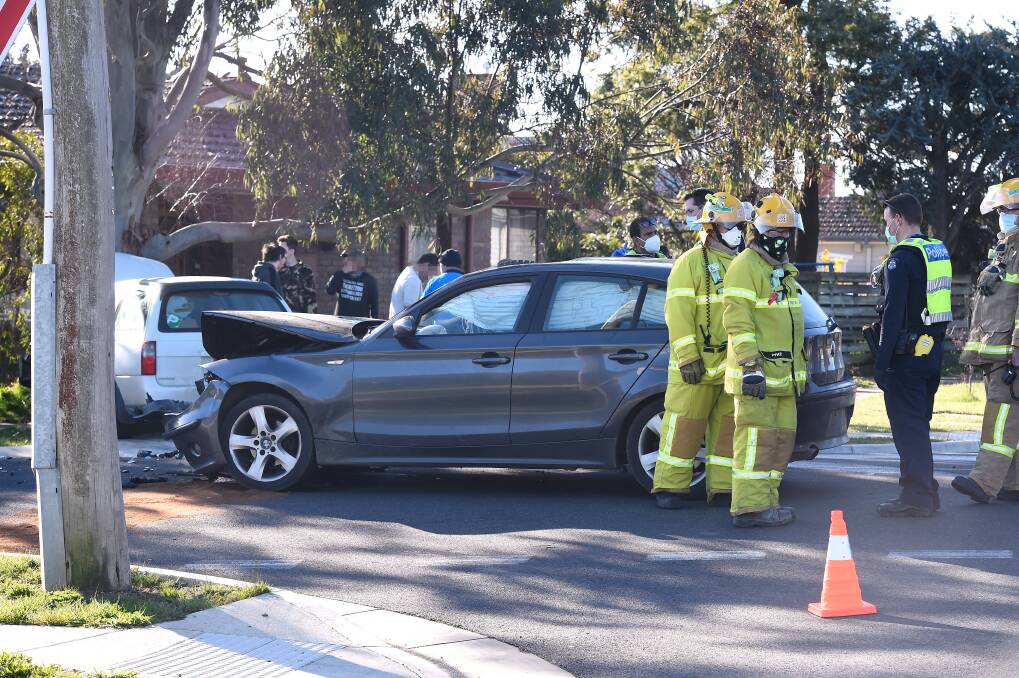 Emergency services at the scene of the crash. Photo: Adam Trafford