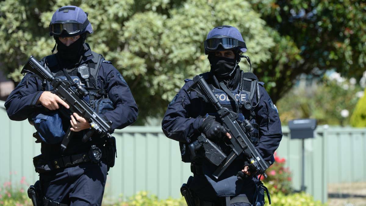 The rifles will be similar to these used by the Critical Incident Response Team in Wendouree a few years ago. Picture: Kate Healy