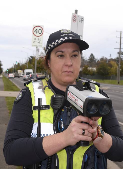 WATCHFUL EYE: Ballarat Highway Patrol's Senior Constable Rochelle Muir will be policing school zones. Photo: Lachlan Bence