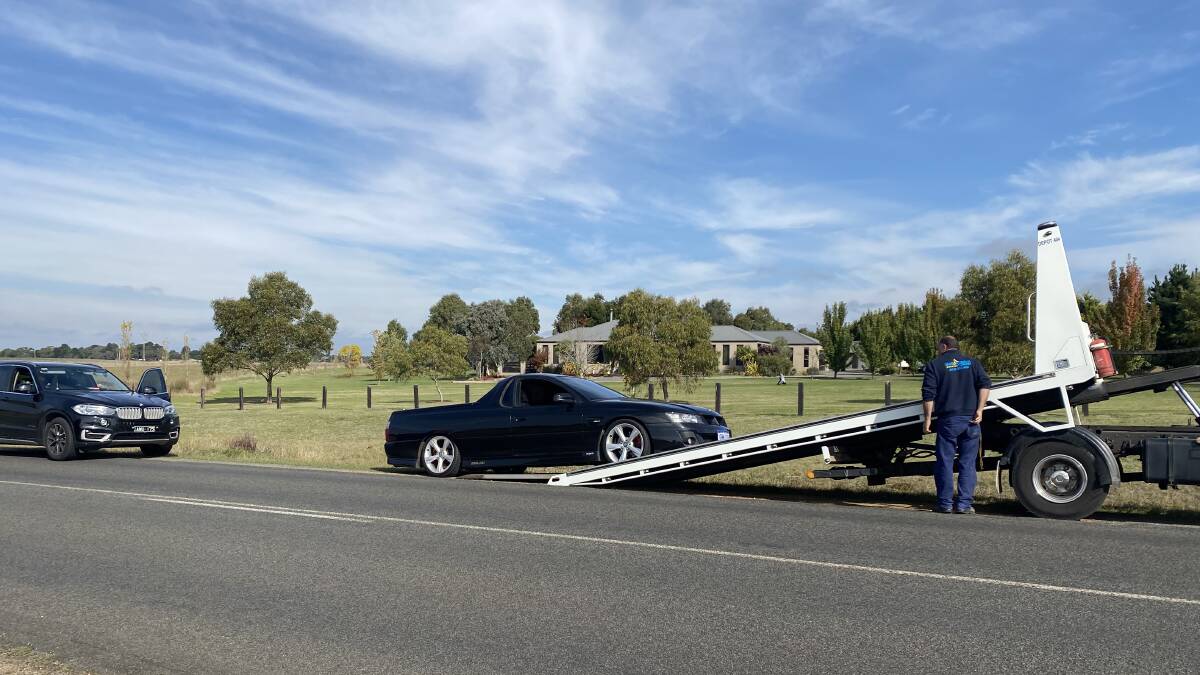 A ute was impounded at Smythes Creek after a driver was caught driving more than 40km/h over the speed limit. Photos: Supplied by Victoria Police
