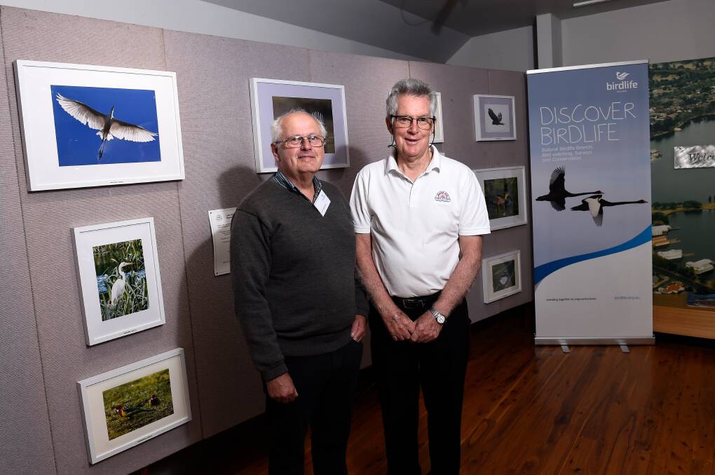 INITIATIVE: Birdlife Ballarat's Ian Ashton with Manager of the Lake Wendouree Museum, Don Holmes. Photos: Adam Trafford