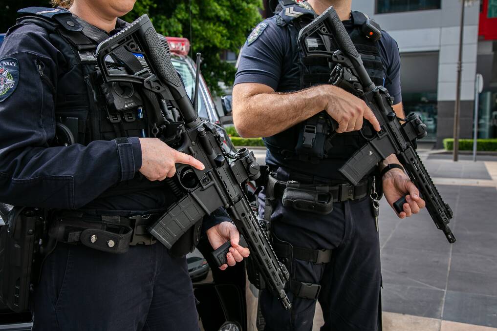 Ballarat police have begun training so they can use the new AR-15 semi-automatic rifles to control a critical incident if one were to occur in the region. Photos: Victoria Police