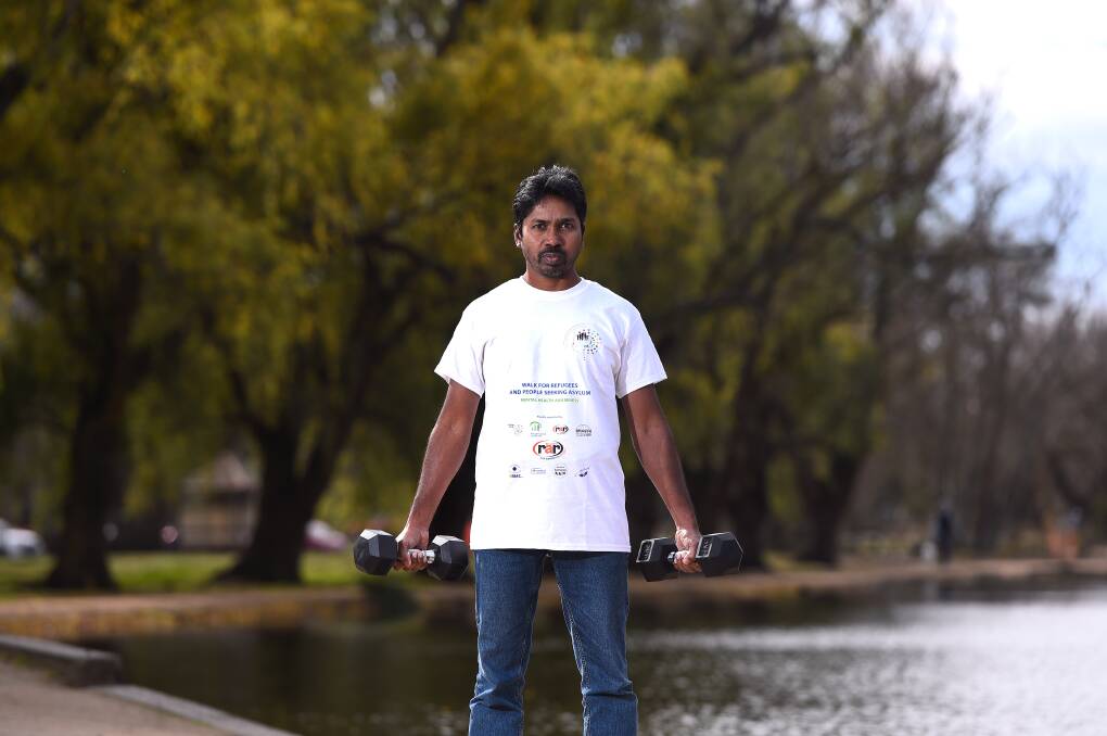 STRONG: Neil Para will walk around Lake Wendouree carrying weights to illustrate the struggle his family has faced. Photo: Adam Trafford 