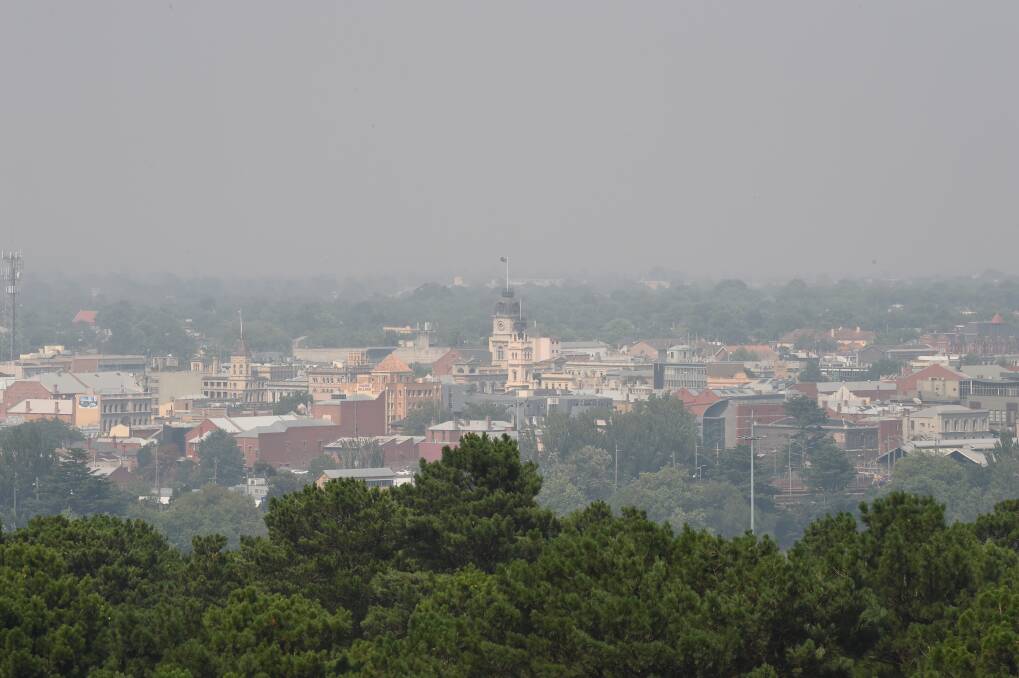 The smoke was thick in Ballarat on Wednesday. Photo: Kate Healy