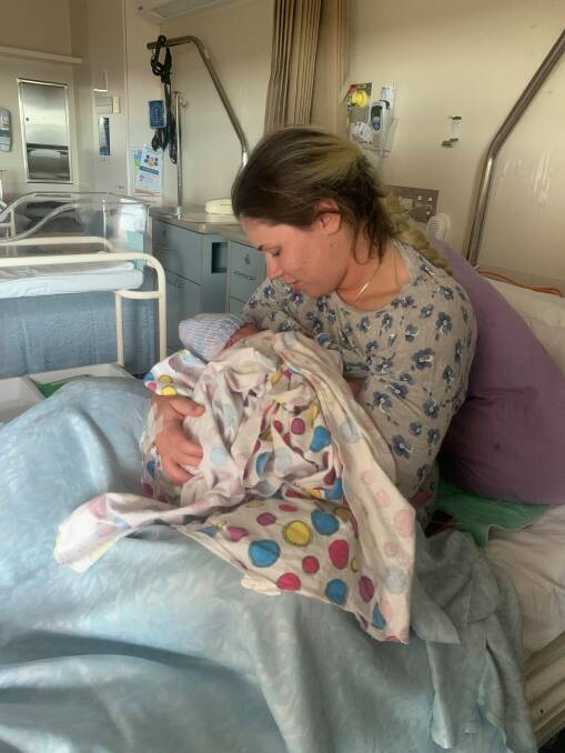 MOTHER'S LOVE: Steff Bignold with her baby son, Cooper, after he was born. Photo: Supplied