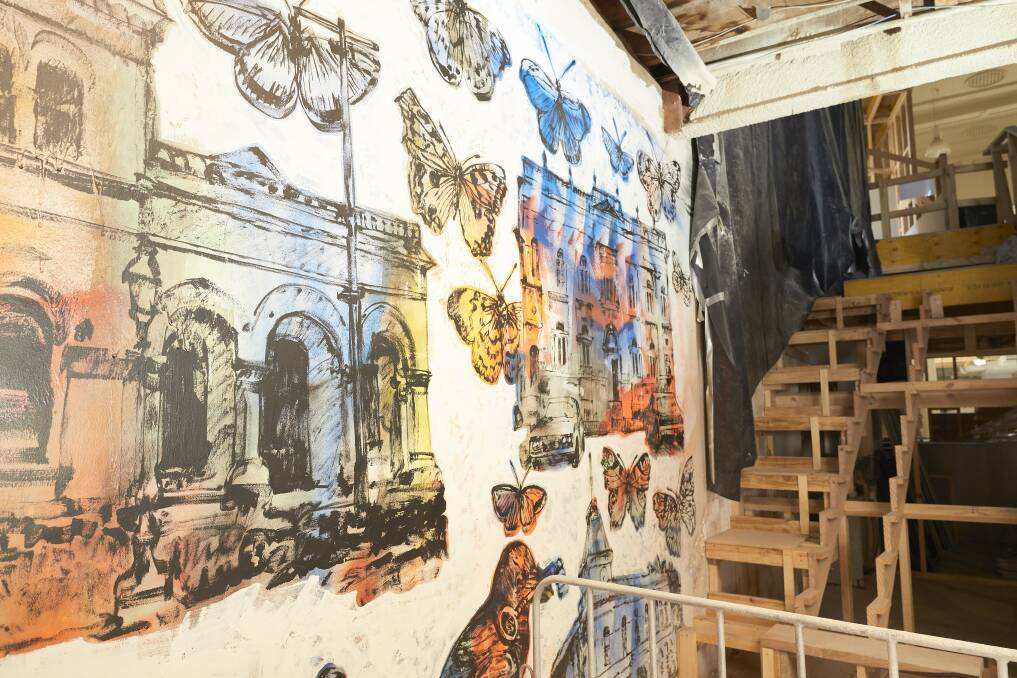 MURAL: The mural is located at the entrance of the building. Photo: Luka Kauzlaric