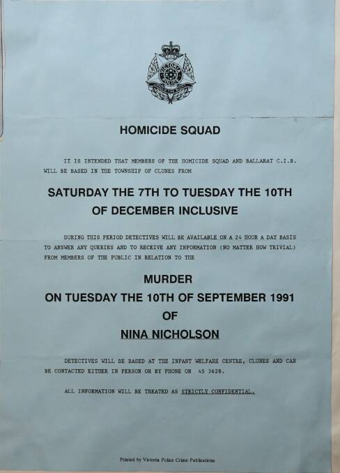 A notice pinned up around town at the time.